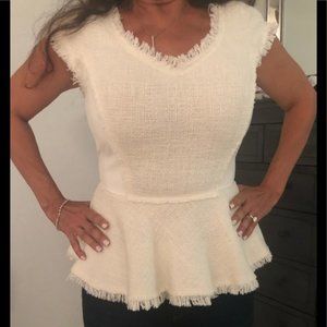 Rebecca Taylor Cream Peplum Blouse